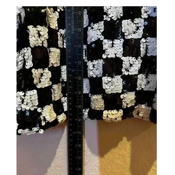 Lily Rose Womens XL Checkerboard Sequined Mini Slip Dress Holiday New Year Party - Picture 6 of 10